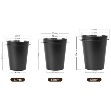 Thickened Coffee Catchers Espresso Machine Handle Catch Tool, 51mm Stainless Steel Mirror, 53mm Stainless Steel Mirror, 58mm Stainless Steel Mirror, 51mm High Temperature Teflon, 53mm High Temperature Teflon, 58mm High Temperature Teflon