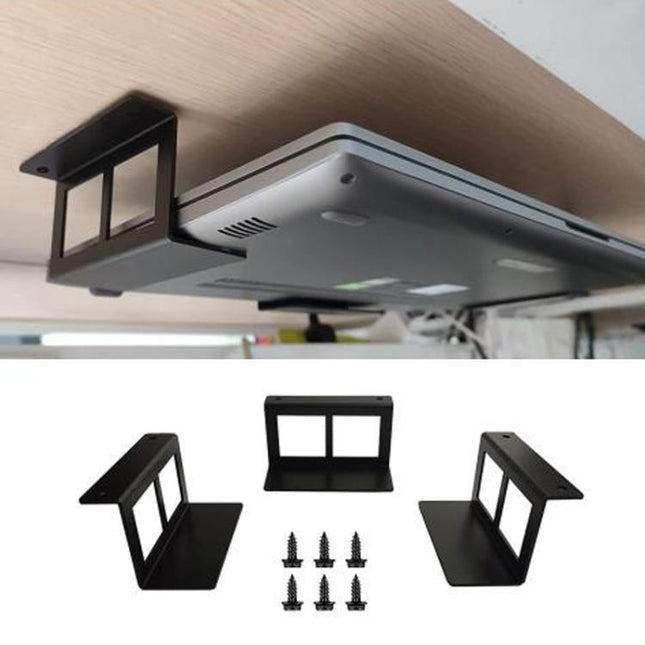 Under Desk Laptop Tablet Mini PC Storage Stand Metal Invisible Tray Rack, 4.8cm, 6.8cm