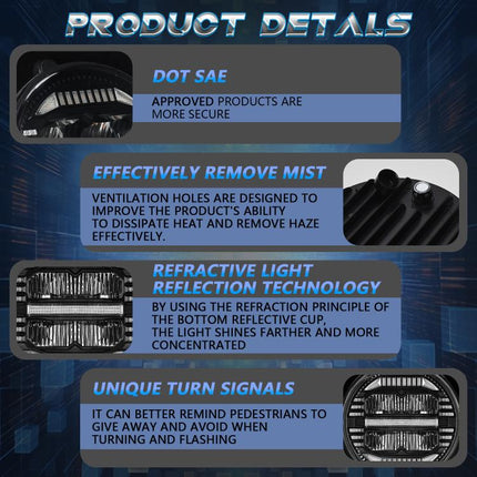 7-inch Round Refraction LED Round Headlight For Wrangler