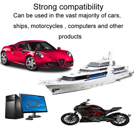 Square Snap-On USB3.0 Compatible 2.0 Car Boat Motorcycle Instrument Panel Extension Cable, 1m