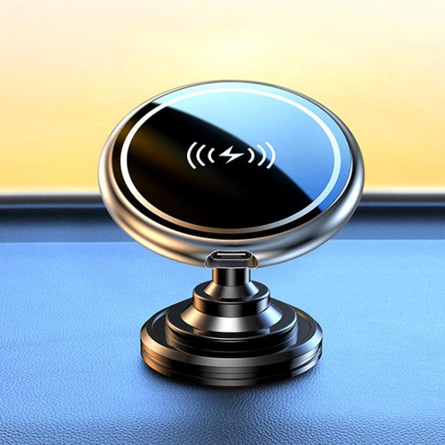 15W Car Magnetic Wireless Charging Phone Holder Alloy Base, Adhesive Black, Adhesive Silver, Air Outlet Black, Air Outlet Silver