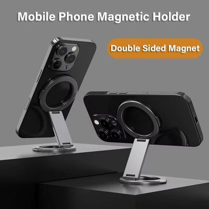 Foldable Double-sided Magnetic Phone Holder Gym Car Universal Stand, Basic Black, Basic Silver, Mirror Type Black, Mirror Type Silver