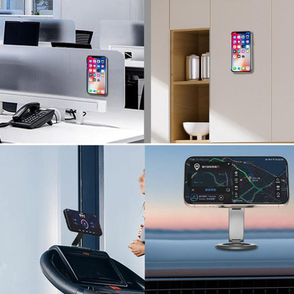 Foldable Double-sided Magnetic Phone Holder Gym Car Universal Stand, Basic Black, Basic Silver, Mirror Type Black, Mirror Type Silver
