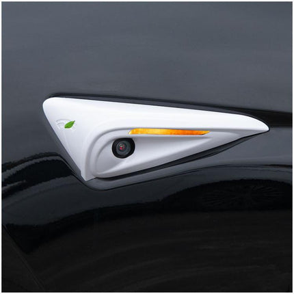 For Tesla 2024 Model 3 Fenders Side Labels Camera Cover Stickers, Pearl White, Glossy Carbon Fiber Texture, Matt Carbon Fiber Texture, Piano Paint Bright Black, Frosted Matt Black, Bright Red