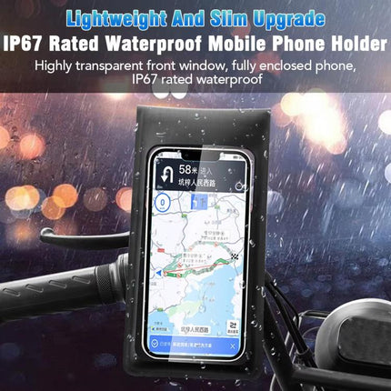 Bicycle Waterproof Phone Bag Mount Stand 360 Degree Rotation Motorcycle Bike Cellphone Holder, Handlebar Model, Rearview Mirror Model