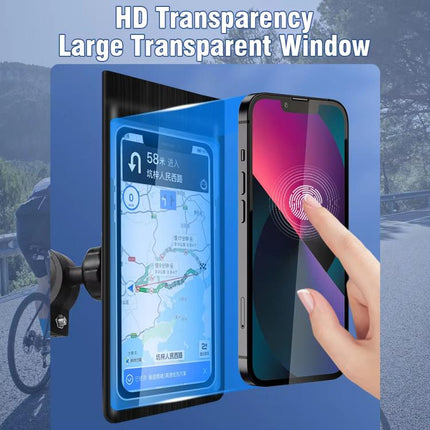 Bicycle Waterproof Phone Bag Mount Stand 360 Degree Rotation Motorcycle Bike Cellphone Holder, Handlebar Model, Rearview Mirror Model