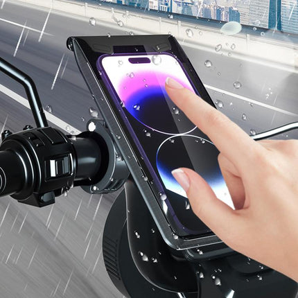 Bicycle Holder Waterproof Pouch Bag Bike Motorcycle Handlebar Mirror Phone Stand Mount, L, XL