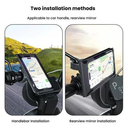 Bicycle Holder Waterproof Pouch Bag Bike Motorcycle Handlebar Mirror Phone Stand Mount, L, XL
