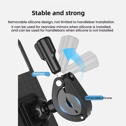 Bicycle Holder Waterproof Pouch Bag Bike Motorcycle Handlebar Mirror Phone Stand Mount, L, XL