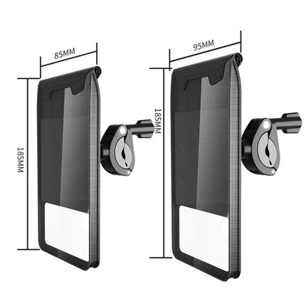 Bicycle Holder Waterproof Pouch Bag Bike Motorcycle Handlebar Mirror Phone Stand Mount, L, XL
