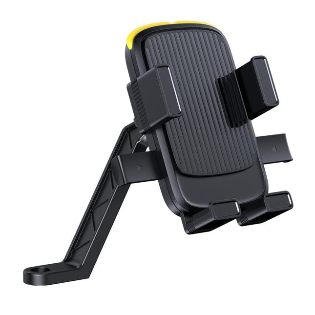 Bicycle and Motorcycle Phone Holder with Hidden Silicone Strap, Handbar, Rearview Mirror