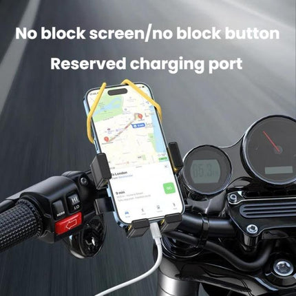 Bicycle and Motorcycle Phone Holder with Hidden Silicone Strap, Handbar, Rearview Mirror