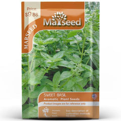 MARSEED Edible Sweet Basil Seeds Four Seasons Balcony Potted Herb Seeds, New / Old Packaging Ships Randomly