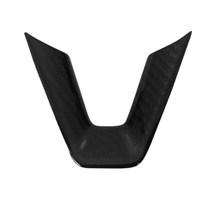 For Tesla Model 3 Car Modification Interior Carbon Fiber Steering Wheel Patch, Matte, Glossy, Red, Froged Pattern
