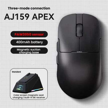 Ajazz AJ159 APEX Gaming Mouse PAW3395 Wireless Tri-Mode Lightweight With Charging Dock Mouse