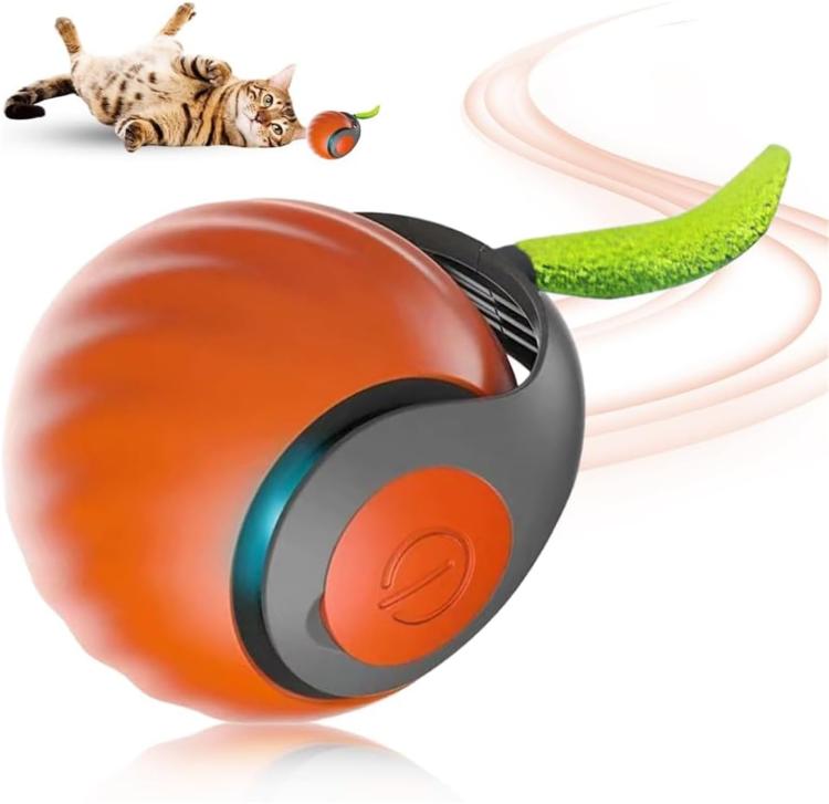 Smart Self Rolling Ball Interactive Cat Toys USB Rechargeable Cat Ball Two Speed Adjustment