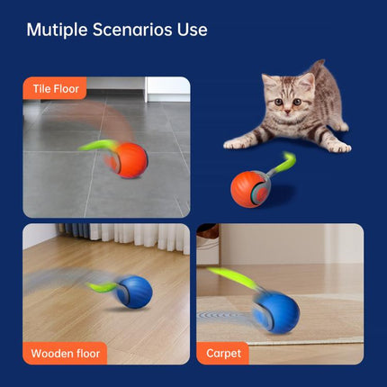 Smart Self Rolling Ball Interactive Cat Toys USB Rechargeable Cat Ball Two Speed Adjustment