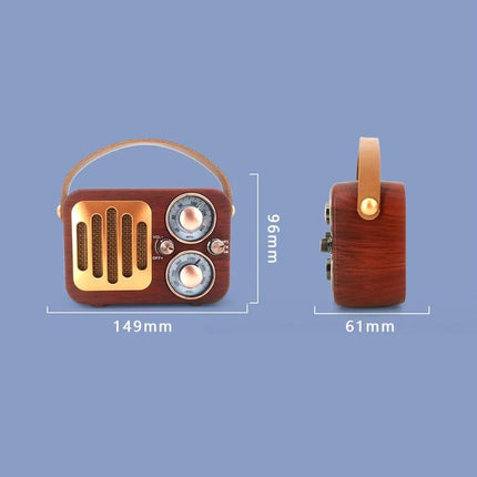 Retro Multifunctional Radio Bluetooth Speaker Handhled Audio Decoration Ornament, Wave Pattern, Horizontal Stripes, Woven Surface, Vertical Grid