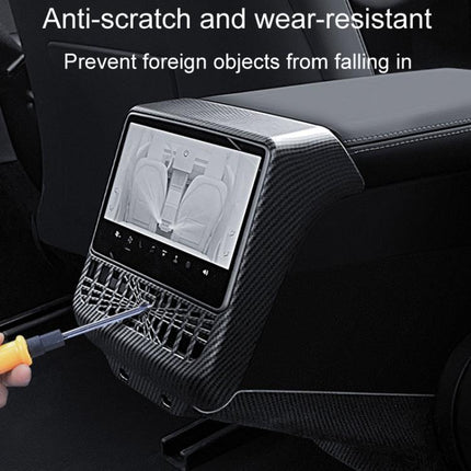 For Tesla New Model 3 / Y Car Rear Air Conditioning Vent Protection Frame, Matte Carbon Pattern, Glossy Carbon Pattern, Matte Black