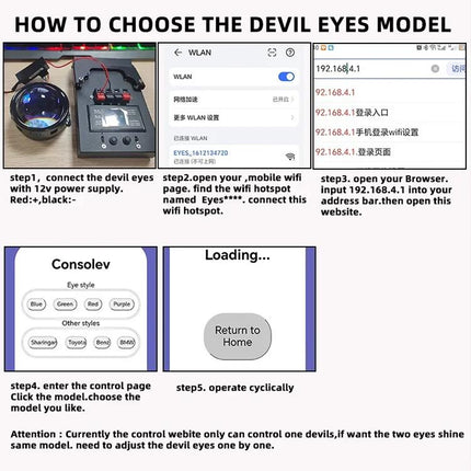 3-Inch Car Motorcycle LED Demon Eye Light Modification