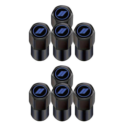 2 Sets Car Modification Aluminum Tire Valve Caps, Graphic Model, Alphabet Model, Red Logo, Blue Logo