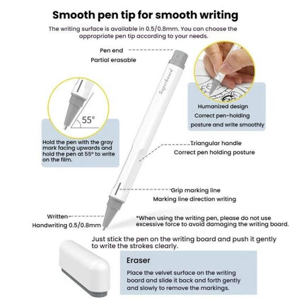Nano-Microcapsule Magnetic Whiteboard Drawing Draft Writing Board, A3 20 Inches, A4 16 Inches, A5 11 Inches