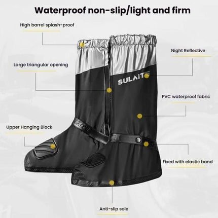 SULAITE Motorcycle Shoe Cover Thickened Anti-slip Wear-resistant Rain Shoes Outdoor Riding Adult Rain Boots, S, M, L, XL, 2XL