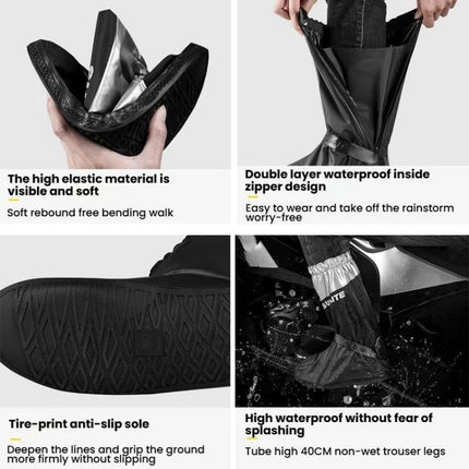 SULAITE Motorcycle Shoe Cover Thickened Anti-slip Wear-resistant Rain Shoes Outdoor Riding Adult Rain Boots, S, M, L, XL, 2XL
