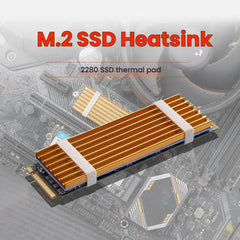 FinalCool M.2 2280 NVMe SSD Heat Sink Solid State Drive Radiator, XN80 M.2 2280 Gold, XN80 M.2 2280 Black