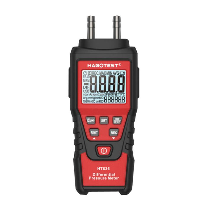 HABOTEST HT636 Highly Precision Differential Pressure Gauge Digital Micropressure Tester, HT636