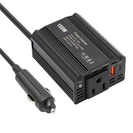 150W PD20W QC3.0 Fast Charging Car Inverter Car Cigarette Lighter Power Supply Adapter, US Plug, EU Plug