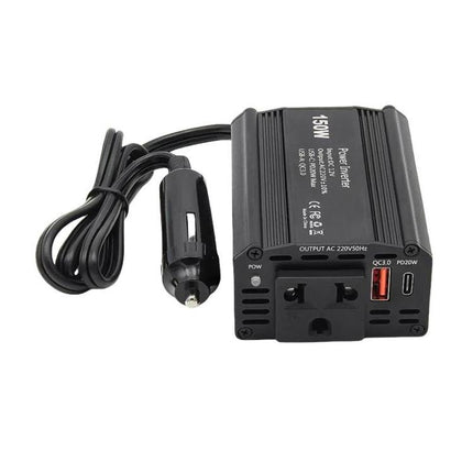 150W PD20W QC3.0 Fast Charging Car Inverter Car Cigarette Lighter Power Supply Adapter, US Plug, EU Plug