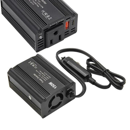 150W PD20W QC3.0 Fast Charging Car Inverter Car Cigarette Lighter Power Supply Adapter, US Plug, EU Plug