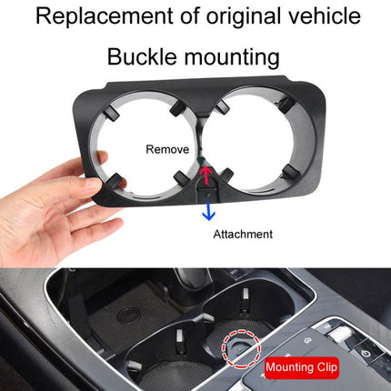 For Mercedes-Benz C-Class W205 / GLC W253 / E-Class W213 Center Console Beverage Cup Holder 2056802391, Black, Black Carbon Fiber, Red Carbon Fiber