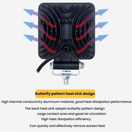 DC 12V-80V Forklift LED High Brightness Front Working Headlight, 4 Inches 9 Beads, 4 Inches 16 Beads