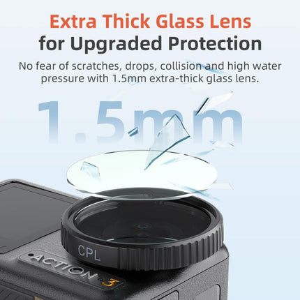 aMagisn Filter For DJI Action 5 Pro / 4 / 3, UV, CPL, ND8+16+32+64, ND8+16+32+CPL