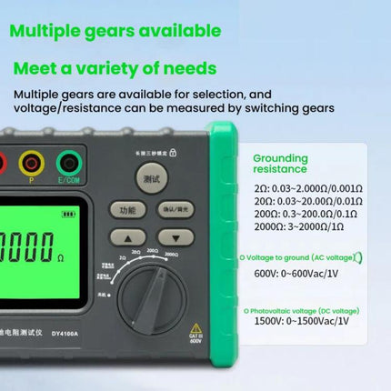 DUOYI Digital Ground Resistance Meter Tester, DY4100A, DY4100B