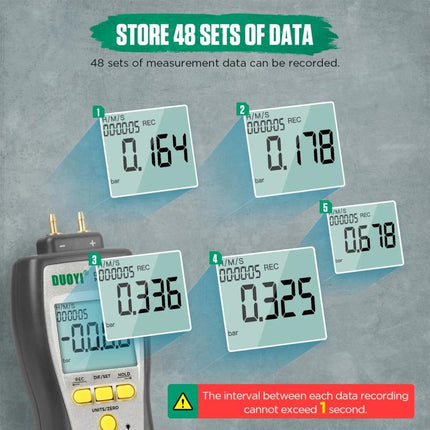 DUOYI Digital Brake Vacuum Pump Measuring Gauge Differential Pressure Gauge