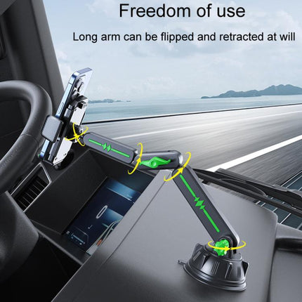 Extended Car Mechanical Arm Telescopic Cell Phone Holder Car Windshield Dashboard Large Suction Cup Navigation Mount