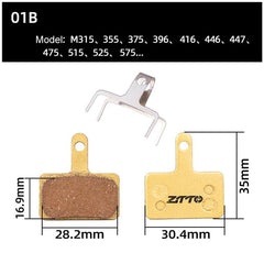 2pairs ZTTO Mountain Bike Full Metal Copper Base Lining Oil Disc Block Brake Pad