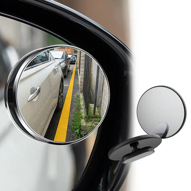 Car Reversing Blind Spot Auxiliary Ultra-clear Reflective Rearview Mirror, Black, Silver