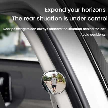 Car Reversing Blind Spot Auxiliary Ultra-clear Reflective Rearview Mirror, Black, Silver