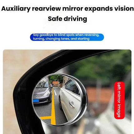 Car Reversing Blind Spot Auxiliary Ultra-clear Reflective Rearview Mirror, Black, Silver