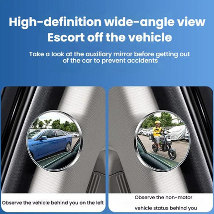 Car Reversing Blind Spot Auxiliary Ultra-clear Reflective Rearview Mirror, Black, Silver