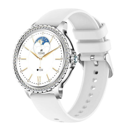 Bluetooth Calling AI Voice Assistant Life Waterproof Sports Smartwatch, Black Silicone Strap, Gold Pink Silicone Strap, Silver Gray Silicone Strap, Gold Rough Steel Strap+Pink Silicone Strap, Silver Rough Steel Strap+Gray Silicone Strap                ...