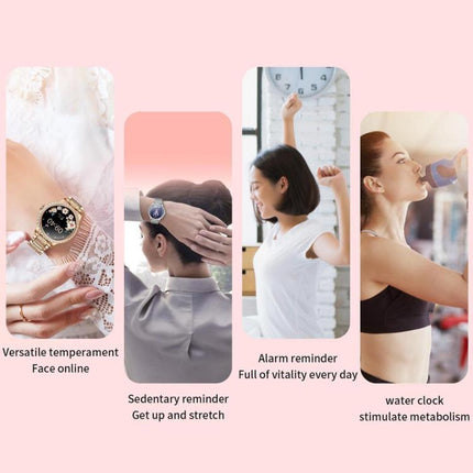 Bluetooth Calling AI Voice Assistant Life Waterproof Sports Smartwatch, Black Silicone Strap, Gold Pink Silicone Strap, Silver Gray Silicone Strap, Gold Rough Steel Strap+Pink Silicone Strap, Silver Rough Steel Strap+Gray Silicone Strap                ...