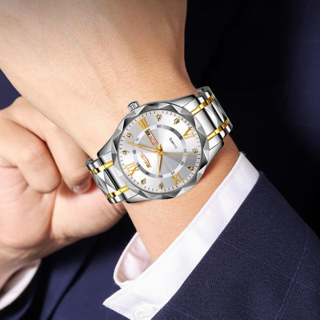 SKMEI Business Casual Watches Diamond Case Luminous Waterproof Quartz Watch