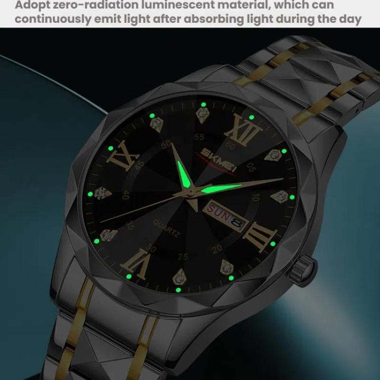 SKMEI Business Casual Watches Diamond Case Luminous Waterproof Quartz Watch