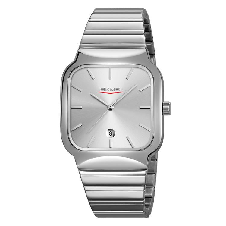 SKMEI 9361 Steel Strap Textured Dial Watch Business Casual Square Quartz Watch