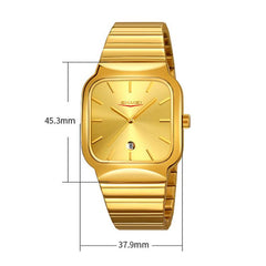 SKMEI 9361 Steel Strap Textured Dial Watch Business Casual Square Quartz Watch